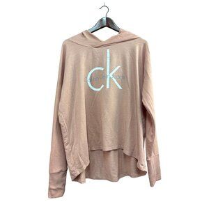 Calvin Klein Womens Hooded Long Sleeve Top XL Pink